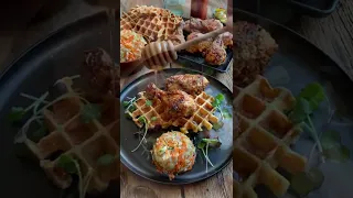 Air Fryer Chicken with Buttermilk Waffles #Short