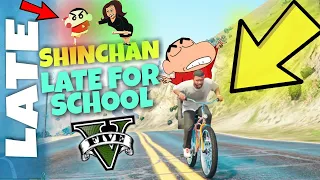 SHINCHAN LATE for School in GTA 5. [Teacher Angry] 😠 MUST WATCH