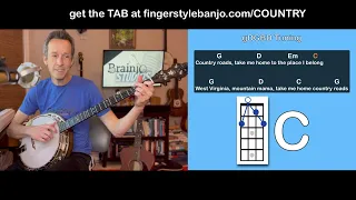 Easy Banjo: "Take Me Home Country Roads" (Lesson and Tab)