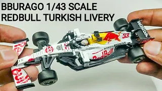 BBURAGO F1 1/43 Scale Diecast RedBull RB16 Turkish GP Livery Model Unboxing and Review