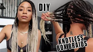 Doing My OWN Knotless Box Braids! (BEST Feed-In Method Explanation)