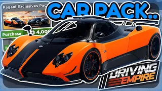 *MORE* LICENSED PAGANI CARS!! & A CAR PACK.. 4,000 R$.. | Driving Empire Update!