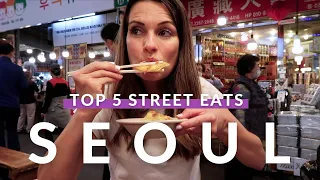 TOP 5 KOREAN STREET EATS TO TRY! // Gwangjang Market Food Tour (South Korea's largest market)