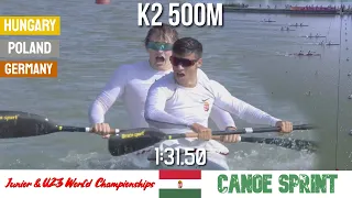K2 Men 500m Junior Final A | HUNGARY CHAMPION | Junior & U23 World Championships Szeged Hungary 2022