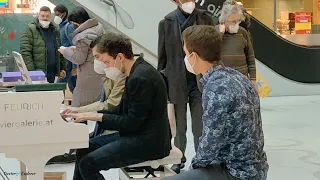 AUSTRIAN guys piano showdown at Wien Mitte,Vienna.