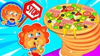 Lion Family USA | No More Junk Food! - Learn Healthy Food Choices With Pizza Tower | Kids Cartoons