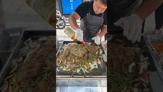 Glass  Noodles Stir-Fried With Vegetables - Korean Street Food  #shortsvideo