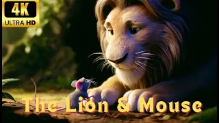 The Lion and the Mouse 4K | Kindness Lion | Helping Mouse | Tiny Mouse | Friendship | Compassion