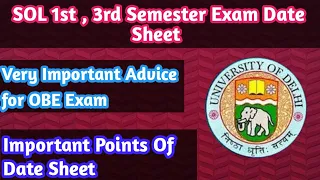 SOL 1st , 3rd Semester Students 2021 || Important Advice for OBE Exam || Guidelines/Admit Card?
