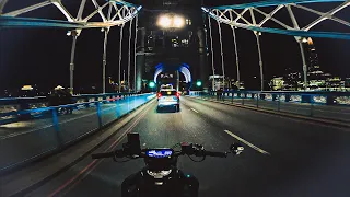 🌜 Late Night Adventures Around London. Part 3. | YAMAHA MT-07 AKRAPOVIC + QUICKSHIFTER [4K]