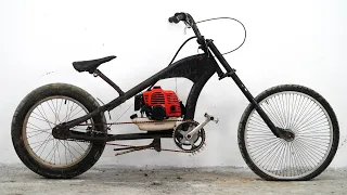 Homemade 50cc TRIMMER Chopper BIKE !?