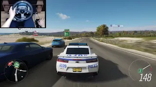 Chevrolet Camaro ZL1 - Forza Horizon 4 Police Chase | Logitech G920 Steering Wheel Gameplay