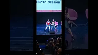 John Cena and a fan do the Peacemaker opening dance number at Comic Con In Wales!