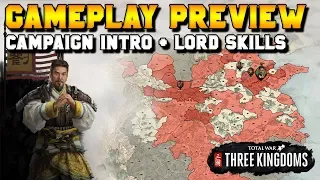 Three Kingdoms Gameplay Preview! Liu Bei Campaign Map, Tech Tree, Character Skills