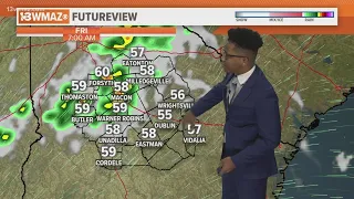 Clouds move in ahead of a cold front tomorrow morning