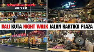Bali Kuta Night Street walk Jalan Kartika plaza, Restaurants, Bars & Shops