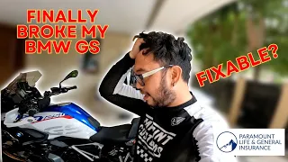 FINALLY BREAKING MY BMW R1250 GS! | WILL IT GET FIX? | Paramount CTPL Motor Insurance