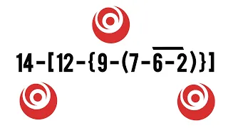 #shorts 14 - [ 12 - { 9 - (7 - 6 - 2 ) } ] #simplification