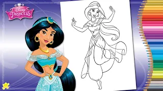 Disney Princess Jasmine #Shorts Coloring Page | Kiddie Playtime