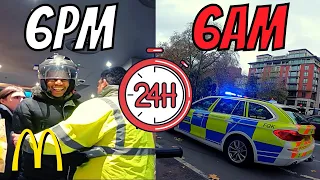 DELIVERING FOOD FOR 24 HOURS NON-STOP!!! Security Starting FIGHTS! London Is Crazy | 24h Challenge