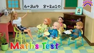 MATH Test ! Elsa and Anna toddlers at School!