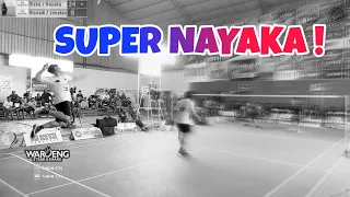 TARUNG BEBAS BADMINTON NAYAKA / RIZKO Penuh Deception Tipuan. Full Power Smash Nice Angle Camera