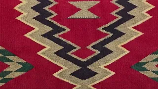 Vintage Navajo Rug in Storm Pattern in Maroon, Black, Gray, Ivory,