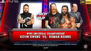 WWE 2K23 (PS5) - ROMAN REIGNS vs KEVIN OWENS | UNDISPUTED WWE UNIVERSAL | ROYAL RUMBLE 2023 [4K]