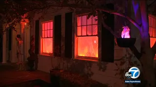 Halloween decor's realism at Riverside home prompts emergency calls to fire department I ABC7