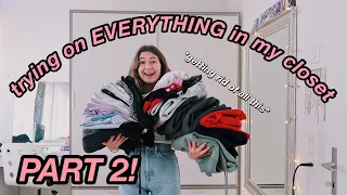 Trying on EVERYTHING in my closet *declutter* (part 2)