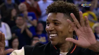 Draymond Green Presents Nick Young's Championship Ring During Pregame