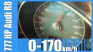 Audi R8 MTM V10 BiTurbo 0-170 km/h 777 HP Acceleration Test Bescheunigung