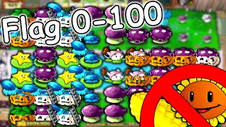 Flag 0-100 No Sunflower Cobless - Plants Vs. Zombies [Timelapse]