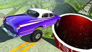 Beamng drive - Open Bridge Crashes over Giant Coca Cola Soda Cup #4