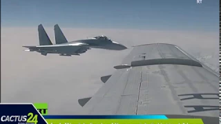 Caza Su 27 'enseña los dientes' a un F 16 que se acercó al avión del ministro de Defensa ruso