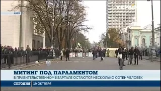 Около парламента остаются несколько сотен митингующих