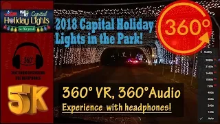 [5K 360°, 360° Audio] 2018 Capital Holiday Lights in the Park Immersive VR with Christmas Jazz Music