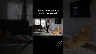 Huge haunted teddy bear scare prank on sister (must watch)