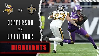 Justin Jefferson vs Marshon Lattimore | Week 4 Highlights