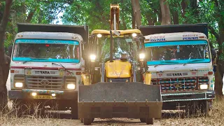 JCB 3DX Fully Loading Village Mud in Tata LPK Tipper and Tata 2518 Ex Truck