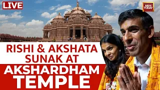 Watch LIVE | UK PM Rishi Sunak & Wife Akshata Murty Visit Delhi's Akshardham Temple