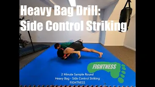 Side Control Striking - Heavy Bag Drill - Fightness Home MMA