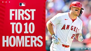 Mike Trout clobbers his 10th homer of the season! (First player in MLB to reach 10 homers!)