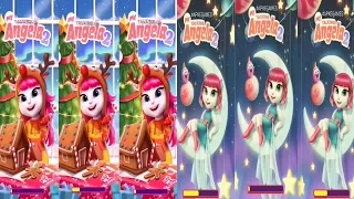 My Talking Angela 2 Space Talent Show vs My Talking Angela 2 Christmas update All outfits Gameplay