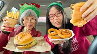 BURGERS & FRIES at Local 1950s Drive-In 🍔 ft Onion Rings & Crab Sandwich