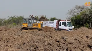 Extreme Project Landfill In New Road Foundation By Skill Dozer D40P Spreading and Grading