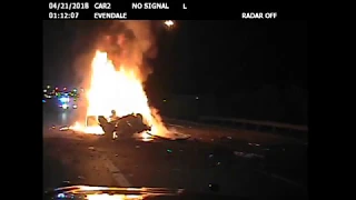 Dash cam video of high speed chase and fiery crash in Springdale