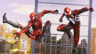 Peter and Miles vs Sandman with The Red Symbiote Suits - Marvel's Spider-Man 2 (NG+)