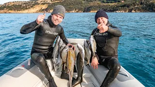 Winter spearfishing escape to the Mediterranean sea - searching for sea bass