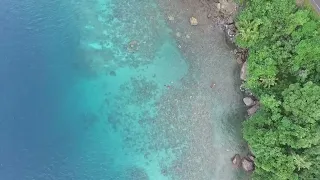 Drone Pantai Dan Jalanan | Beach and road Bird Eye View | Two Boys swim | Footage Maluku | DJI 0048